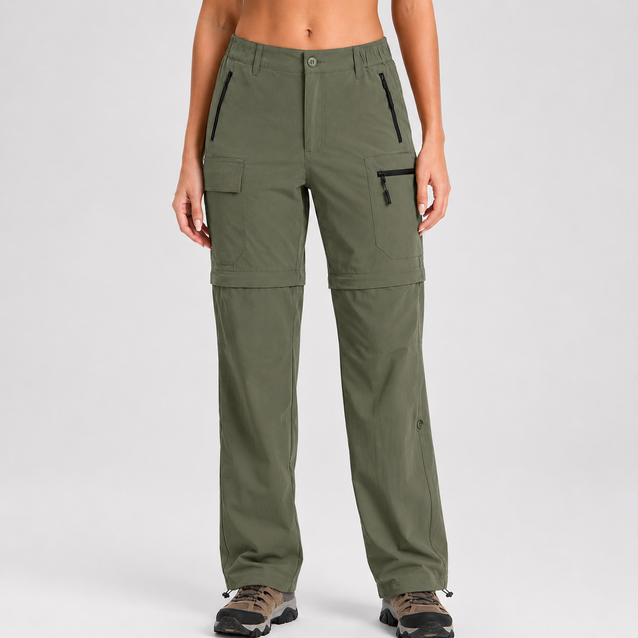 Women's zip-off hiking pants, quick-dry fabric