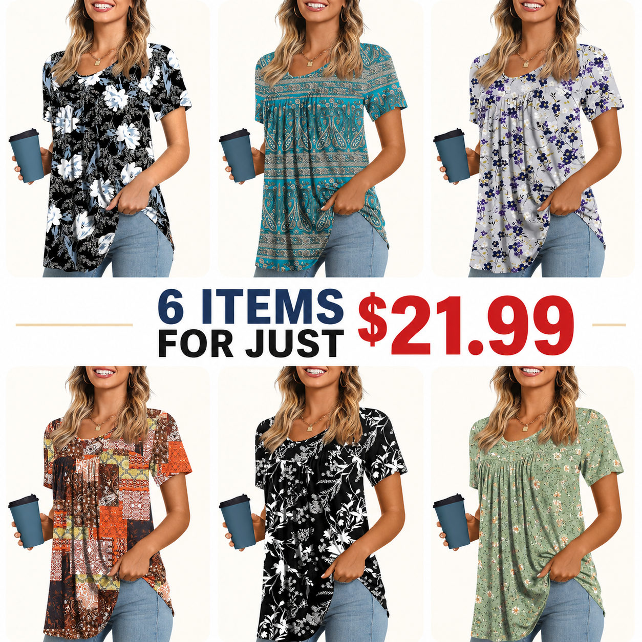 Women's Long Top, Short-Sleeve Shirt, Summer Casual T-Shirt, Comfortable Blouse