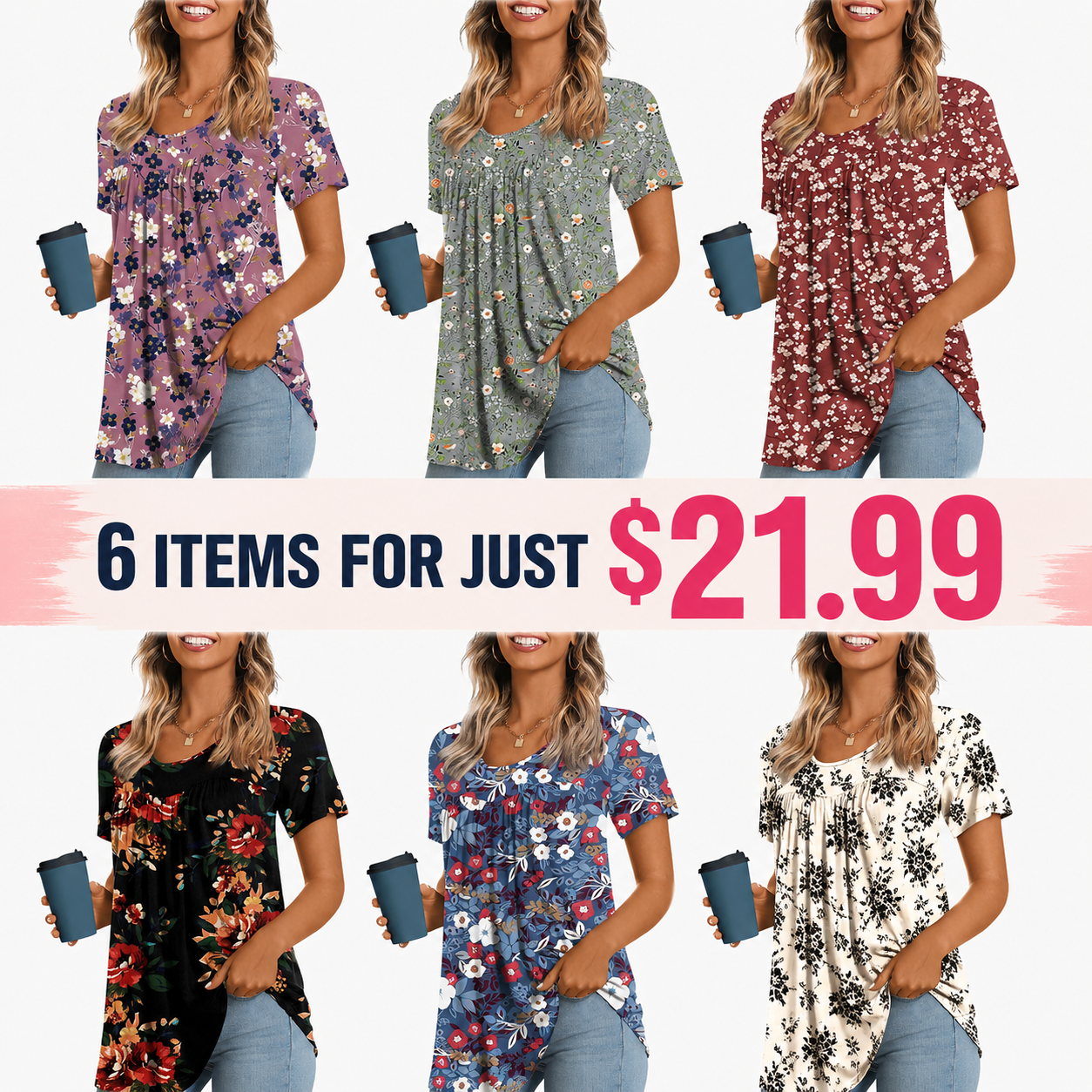 Women's Long Top, Short-Sleeve Shirt, Summer Casual T-Shirt, Comfortable Blouse