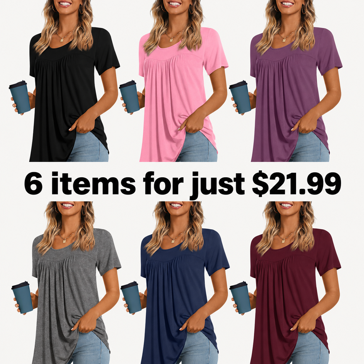Women's Long Top, Short-Sleeve Shirt, Summer Casual T-Shirt, Comfortable Blouse