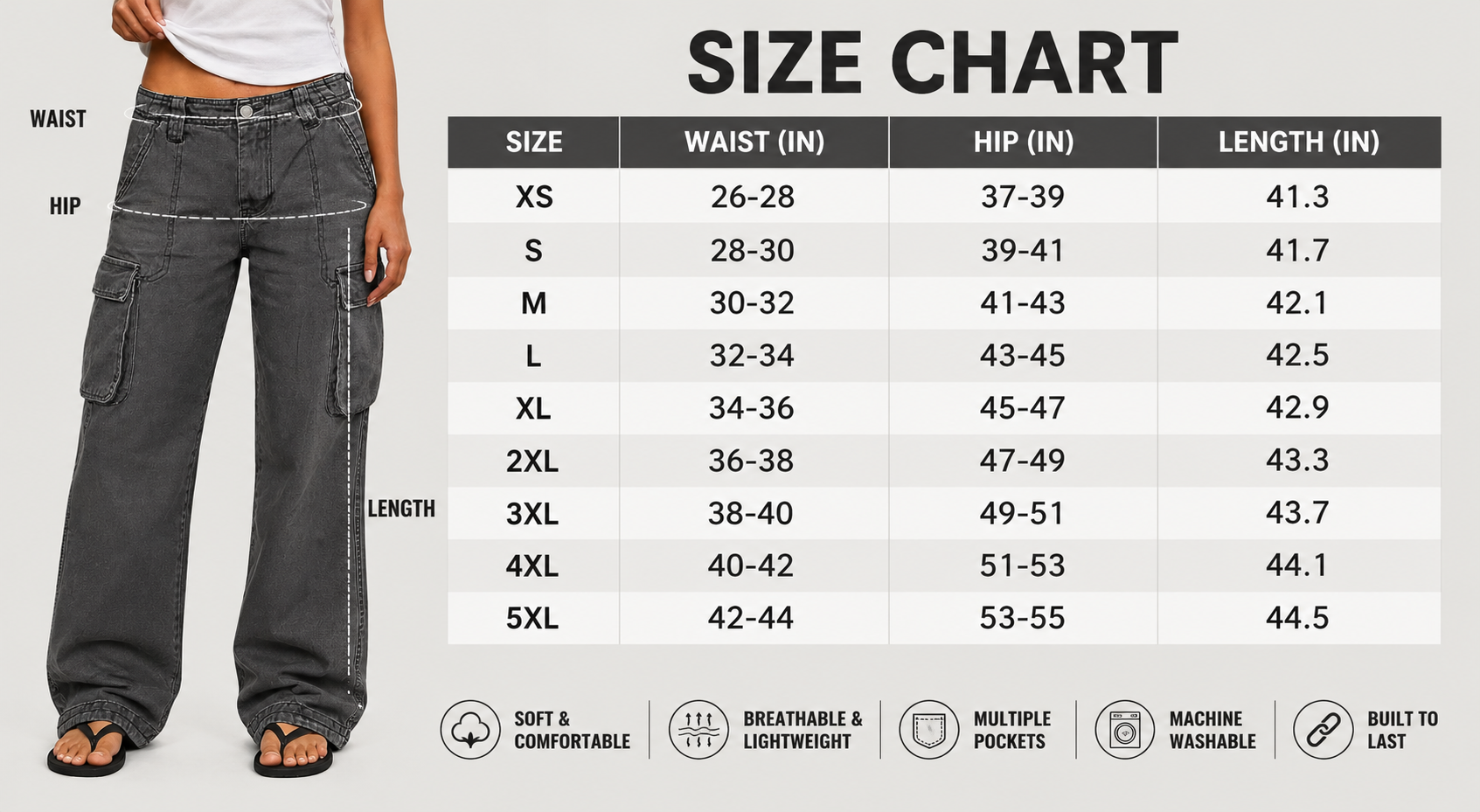Women's Wide-Leg Straight-Cut Cargo Pants – Mid-Rise, High-Stretch, Multi-Pocket – Full-Length Cargo Pants