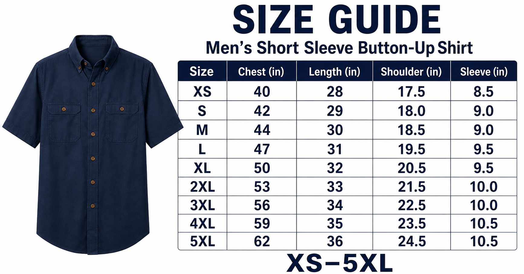 Men's Dual-Pocket Button-Down Work Shirt Multi-Pack