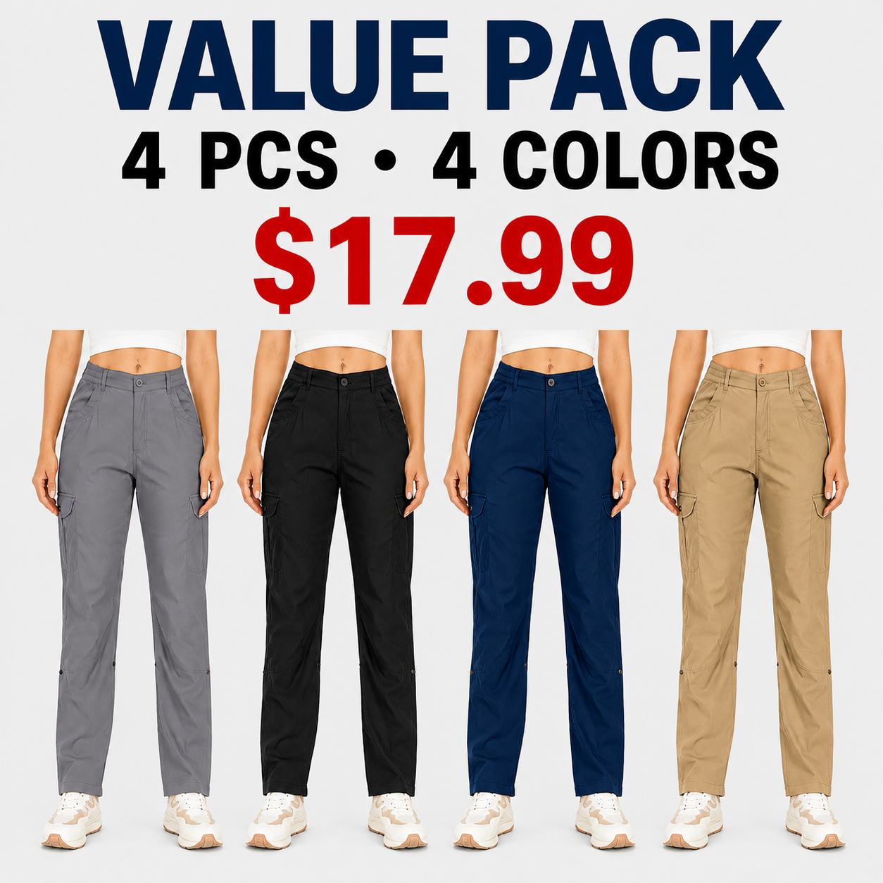 Versatile 2-in-1 Hiking Cargo Pants (Unisex) — Quick-drying and water-repellent; convertible to cropped pants; suitable for fishing, outdoor adventures, and travel.