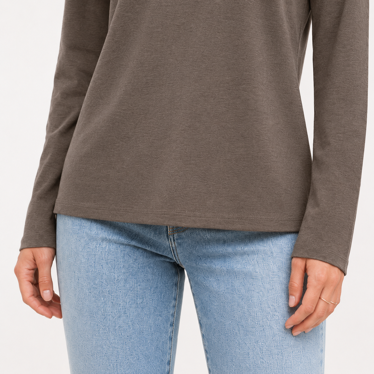 Women's Long-Sleeve V-Neck Top – A soft, comfortable, and skin-friendly basic | Autumn top, women's top, soft fabric