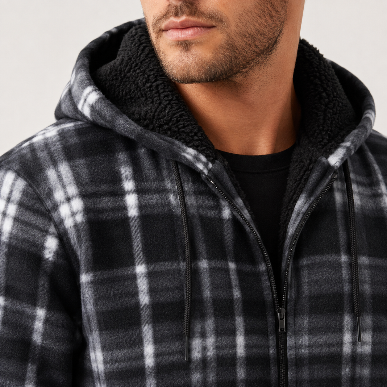 Men's Autumn Plaid Sweatshirt – Stylish and Wind-Resistant