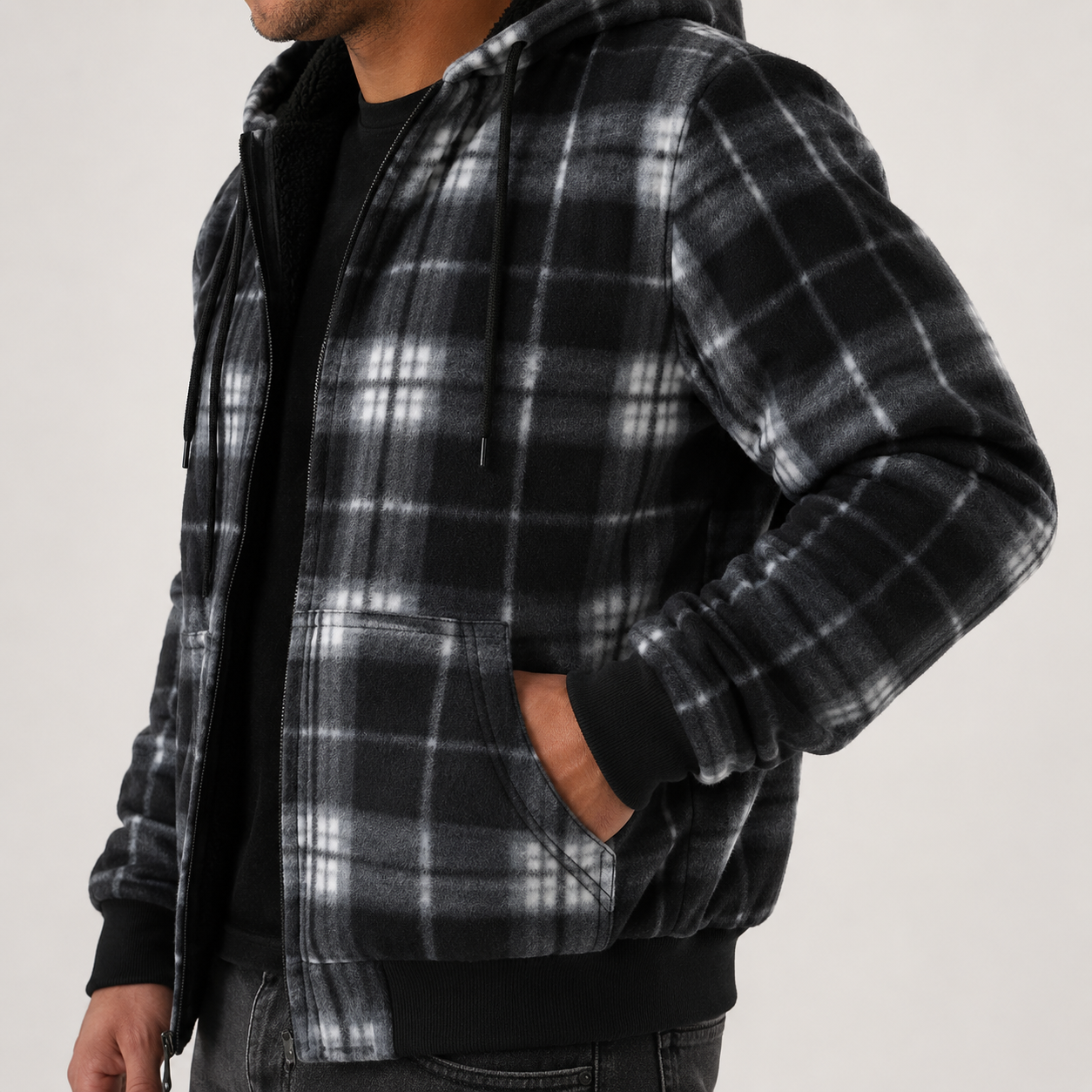 Men's Autumn Plaid Sweatshirt – Stylish and Wind-Resistant