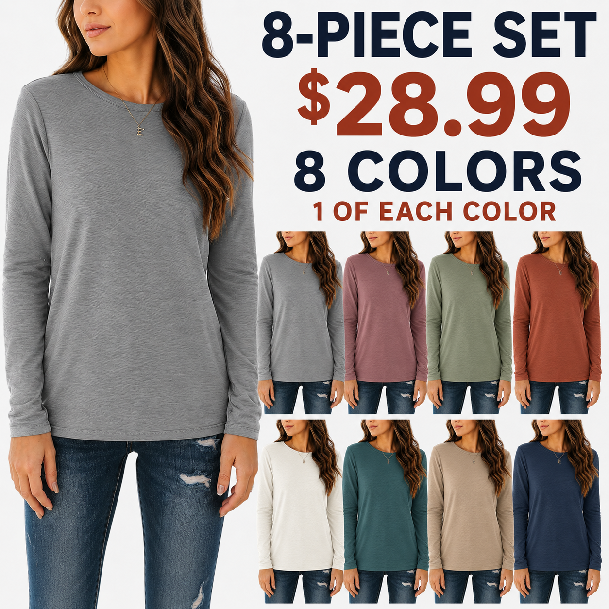 Women's Basic Long-Sleeve Crew-Neck T-Shirt – Autumn Styling | A Fall/Winter Essential