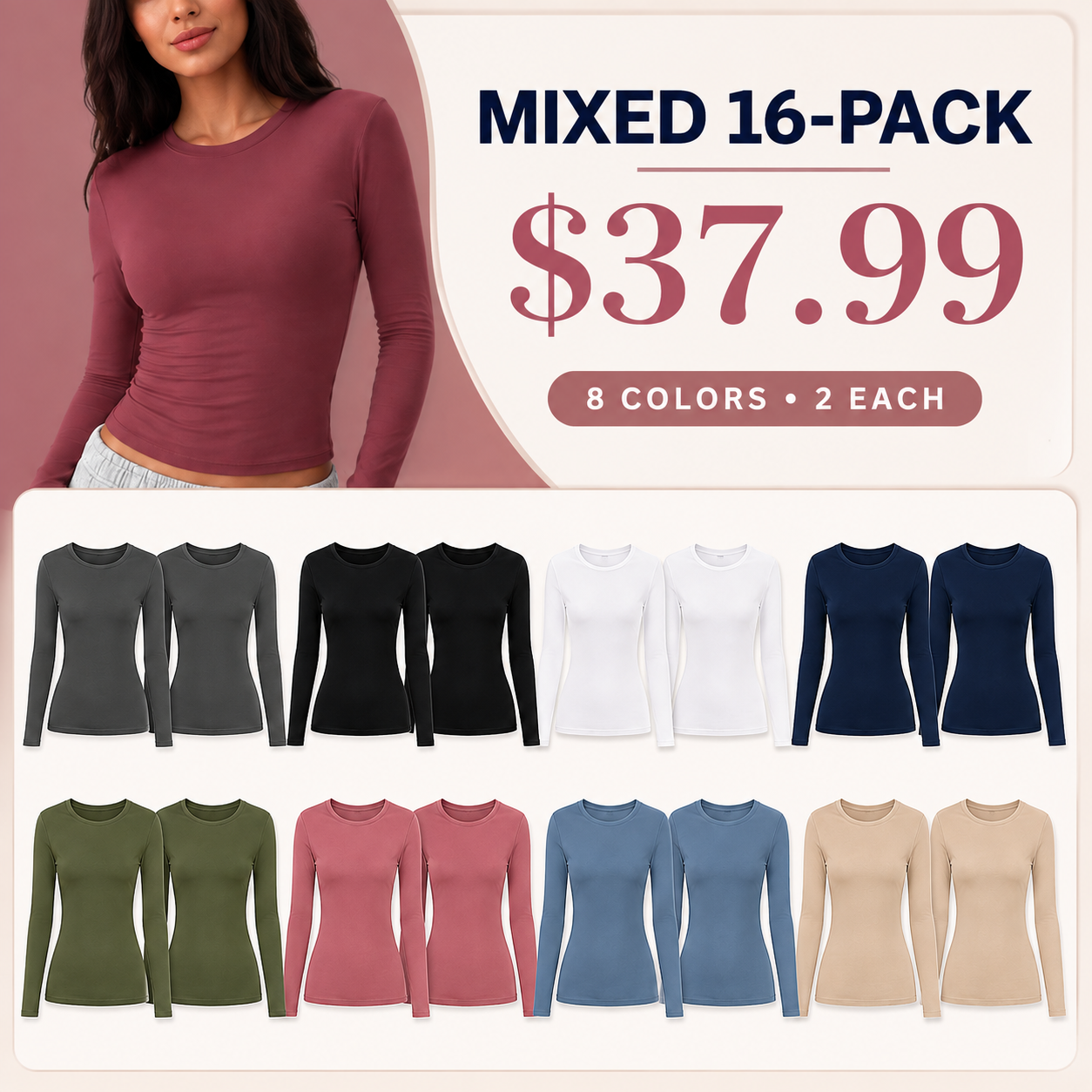 Fashion Queen Women's Long-Sleeve Cotton Shirt