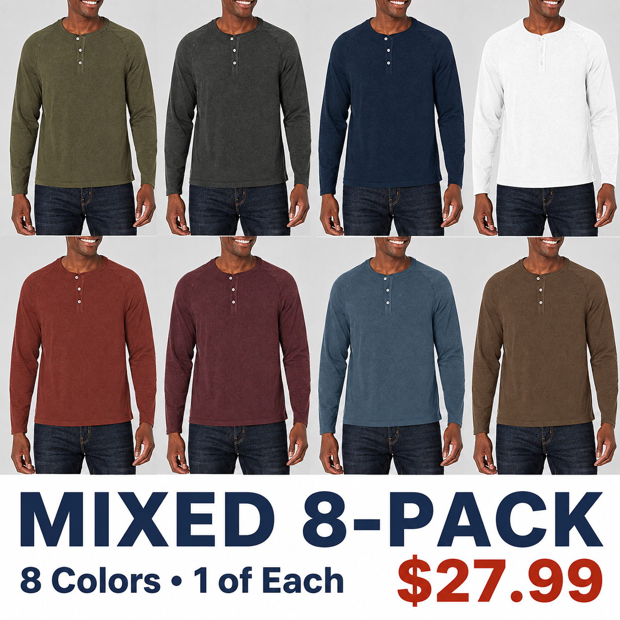 Curated Selection of Men's Long-Sleeve Henley Shirts