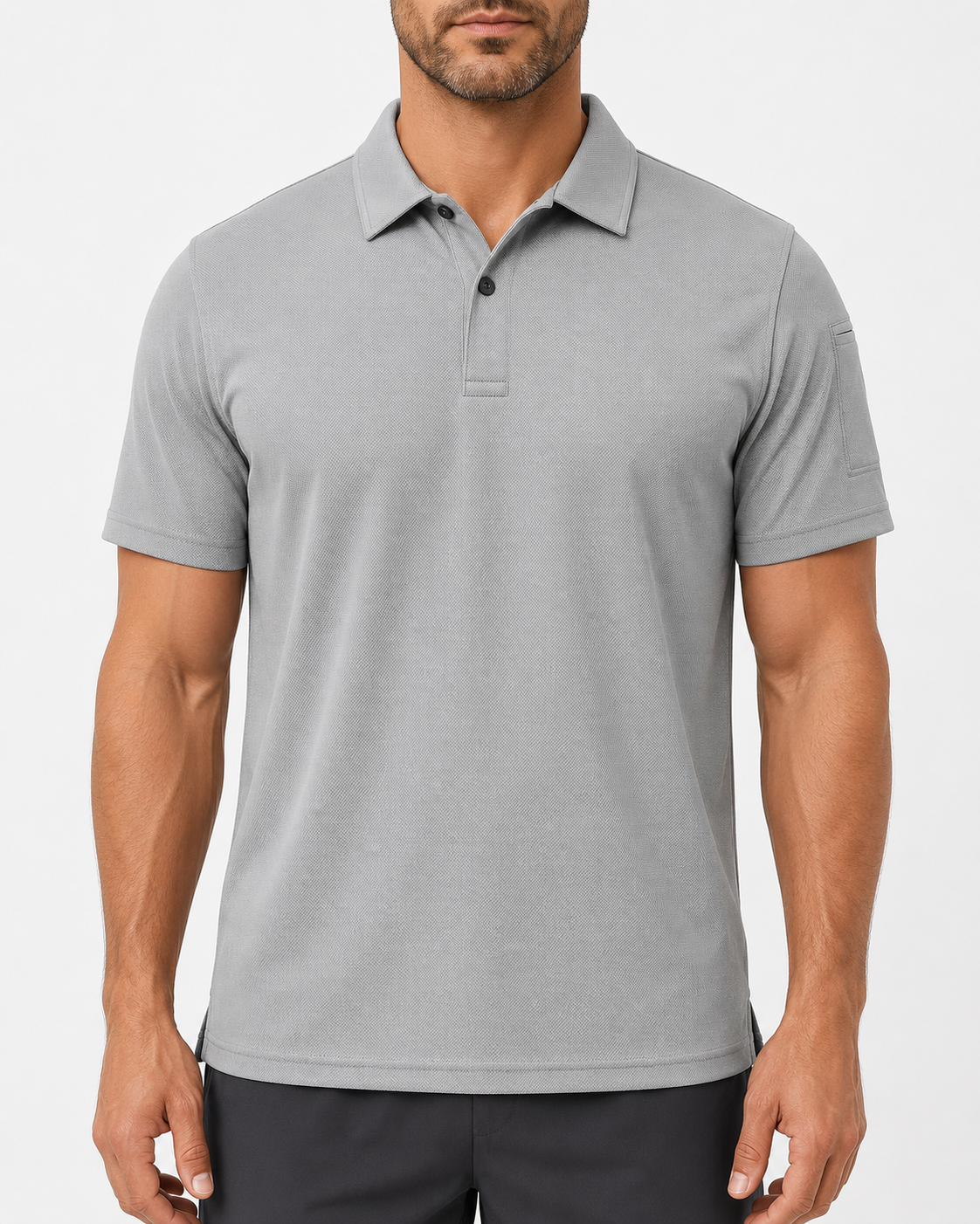 Men's Polo Shirt, quick-dry, short-sleeve, high-performance tactical pique fabric.