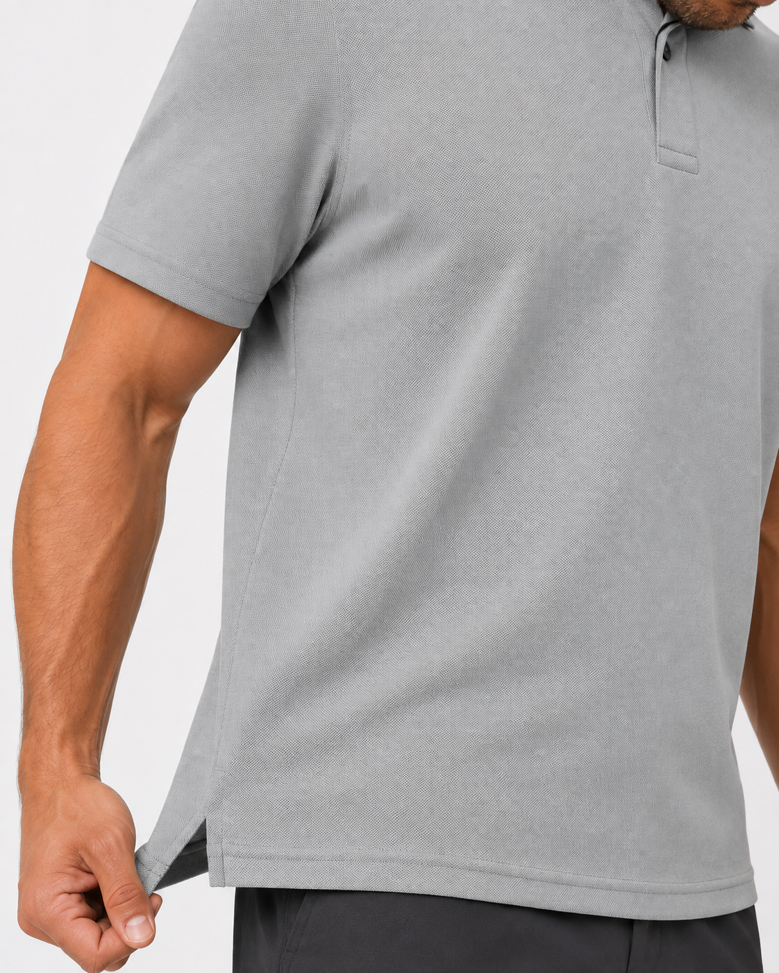 Men's Polo Shirt, quick-dry, short-sleeve, high-performance tactical pique fabric.