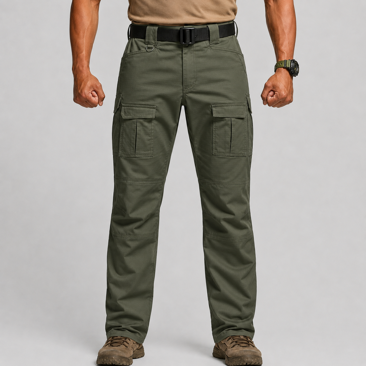 Men's Ripstop Tactical Pants – Water-Resistant, Stretchy Cargo Pants for Hiking