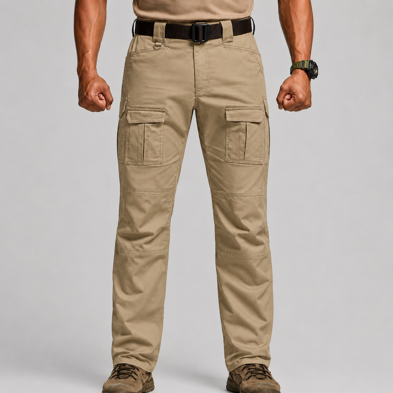 Men's Ripstop Tactical Pants – Water-Resistant, Stretchy Cargo Pants for Hiking