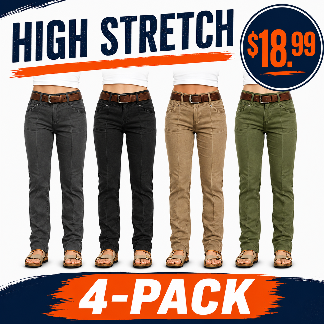 FINAL SALE- Women’s High Stretch Mid Rise Pants
