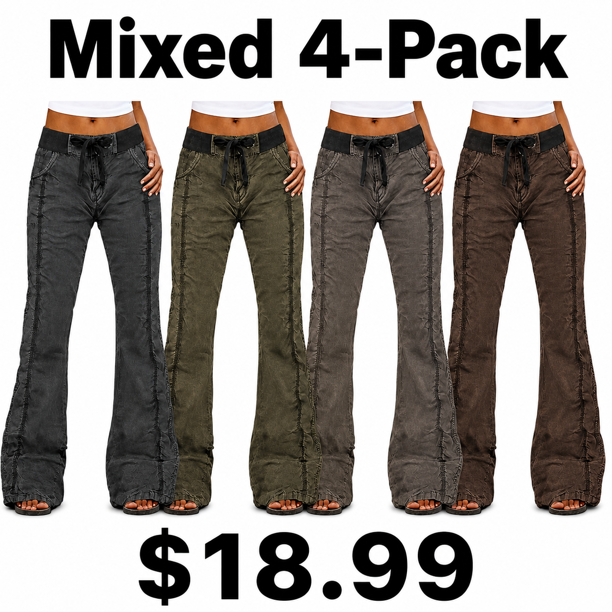 Women's Straight-Leg Pants (8-Pack) – Casual & Practical Style – Limited Time Offer (This Month Only)