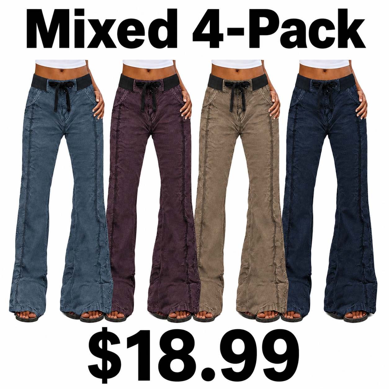 Women's Straight-Leg Pants (8-Pack) – Casual & Practical Style – Limited Time Offer (This Month Only)