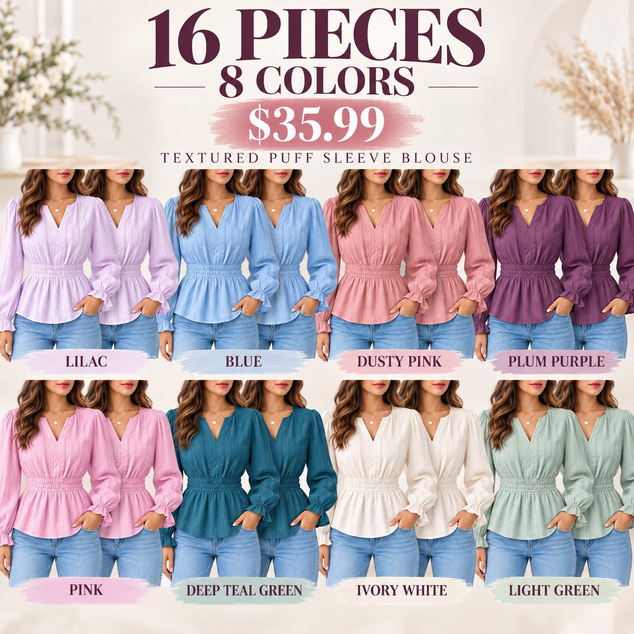 Women's long-sleeve ruffled cotton fitted top