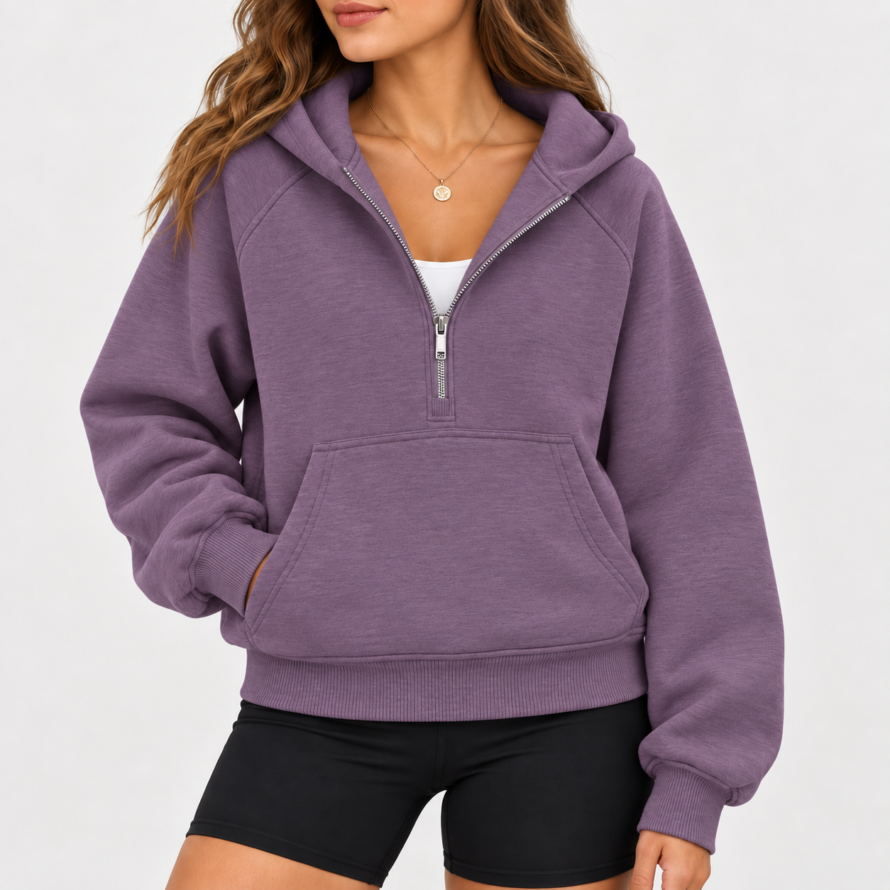 Women's half-zip hoodie, casual and comfortable, new arrival for Fall 2026.