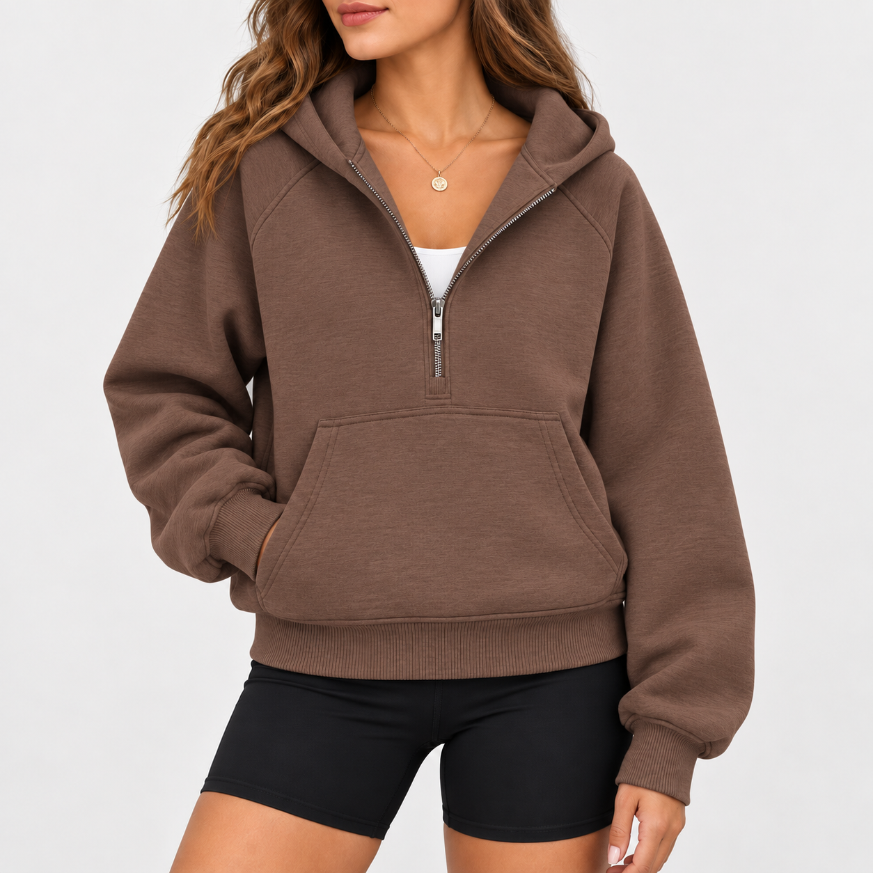 Women's half-zip hoodie, casual and comfortable, new arrival for Fall 2026.