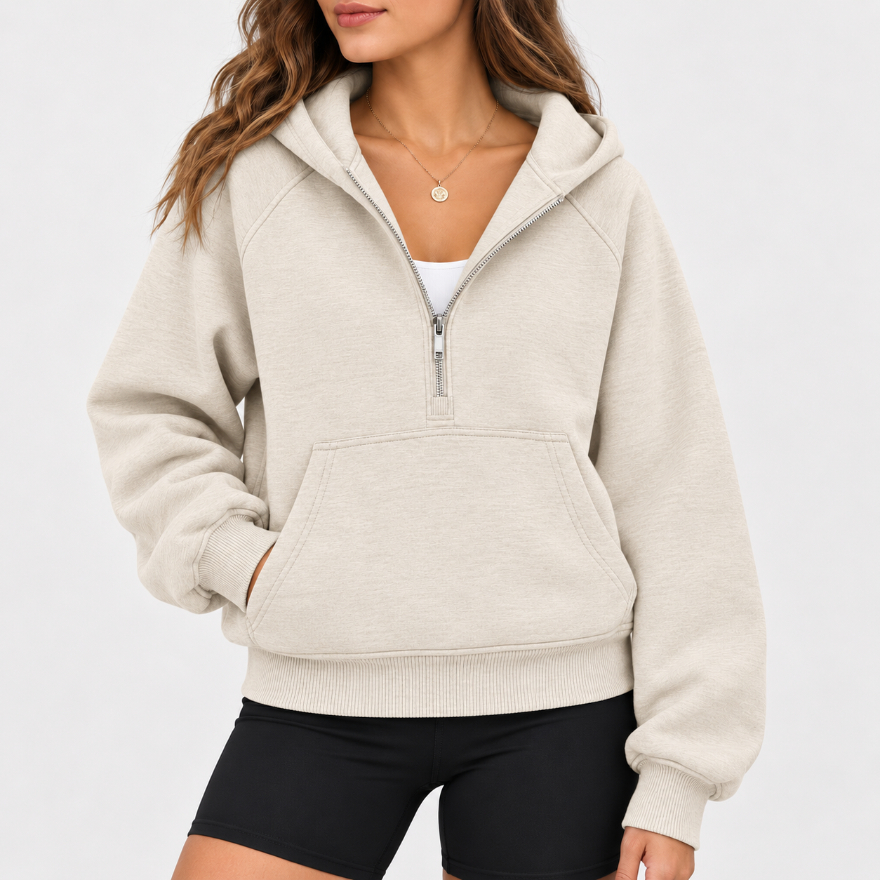 Women's half-zip hoodie, casual and comfortable, new arrival for Fall 2026.