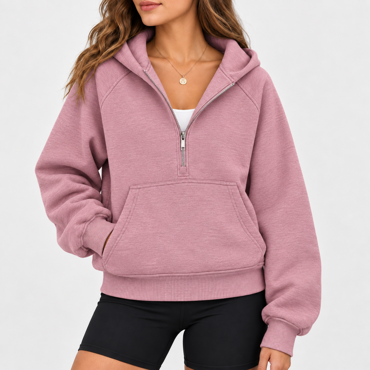 Women's half-zip hoodie, casual and comfortable, new arrival for Fall 2026.