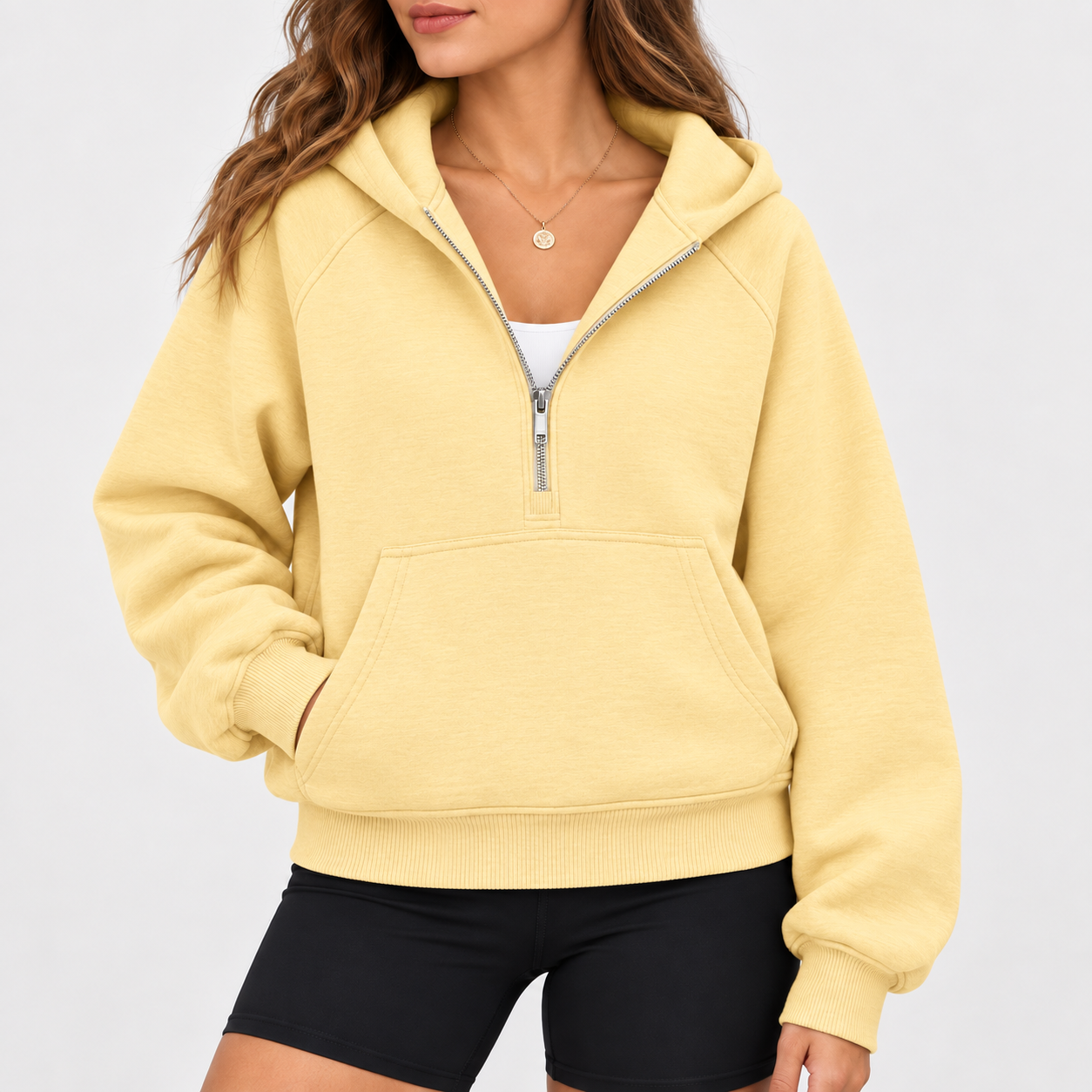 Women's half-zip hoodie, casual and comfortable, new arrival for Fall 2026.