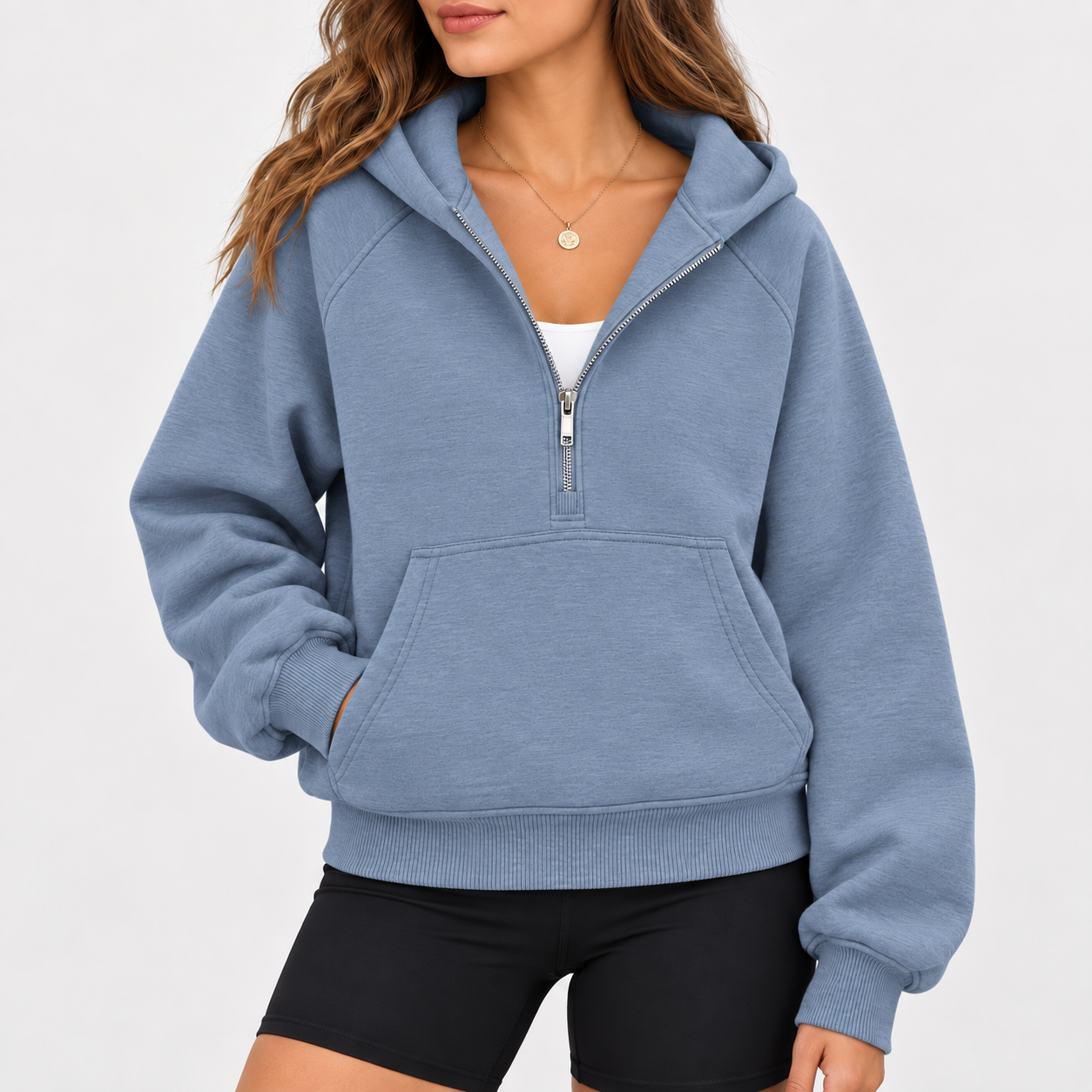 Women's half-zip hoodie, casual and comfortable, new arrival for Fall 2026.