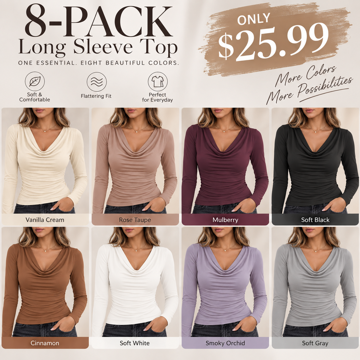 Women's long-sleeve high-neck shirt