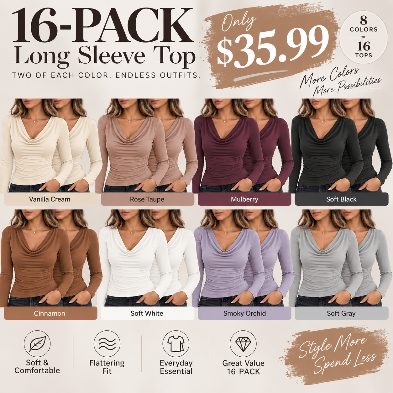 Women's long-sleeve high-neck shirt