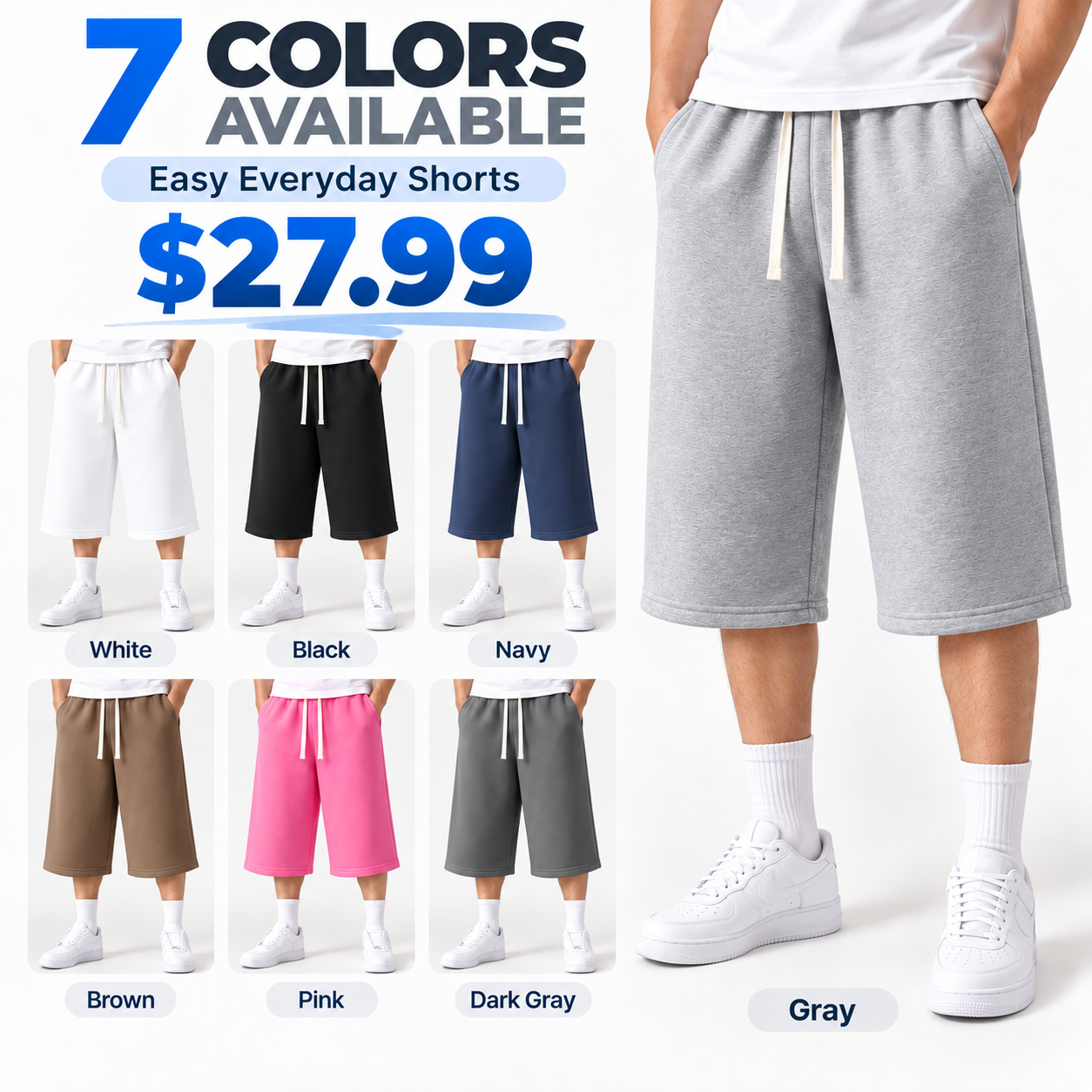 Men's Athletic Shorts – Stretchy Drawstring Shorts for Basketball, Fitness, and Running