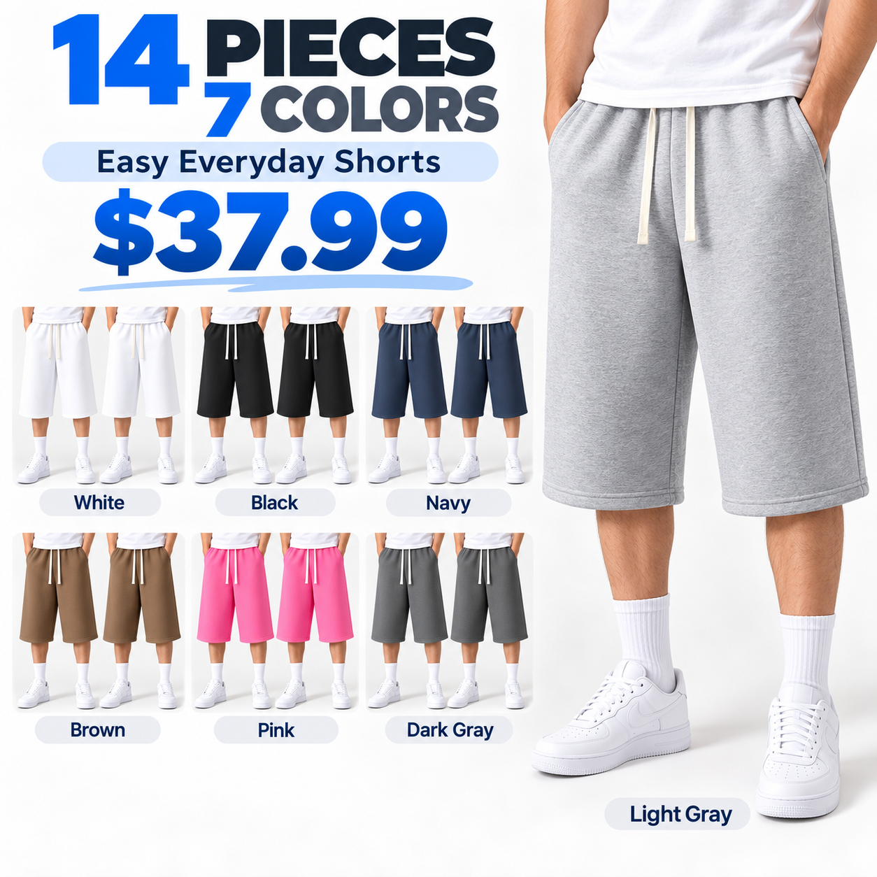 Men's Athletic Shorts – Stretchy Drawstring Shorts for Basketball, Fitness, and Running