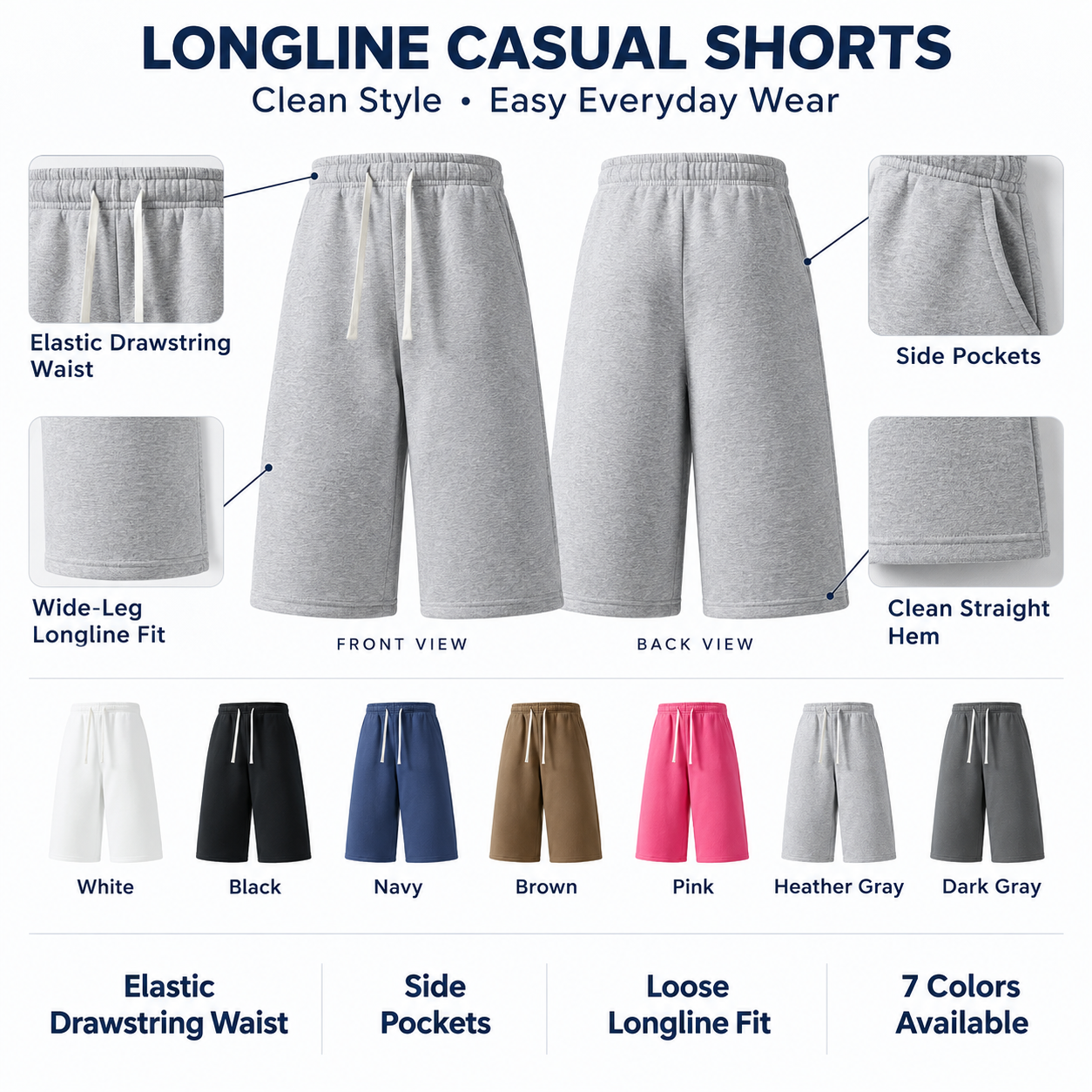 Men's Athletic Shorts – Stretchy Drawstring Shorts for Basketball, Fitness, and Running