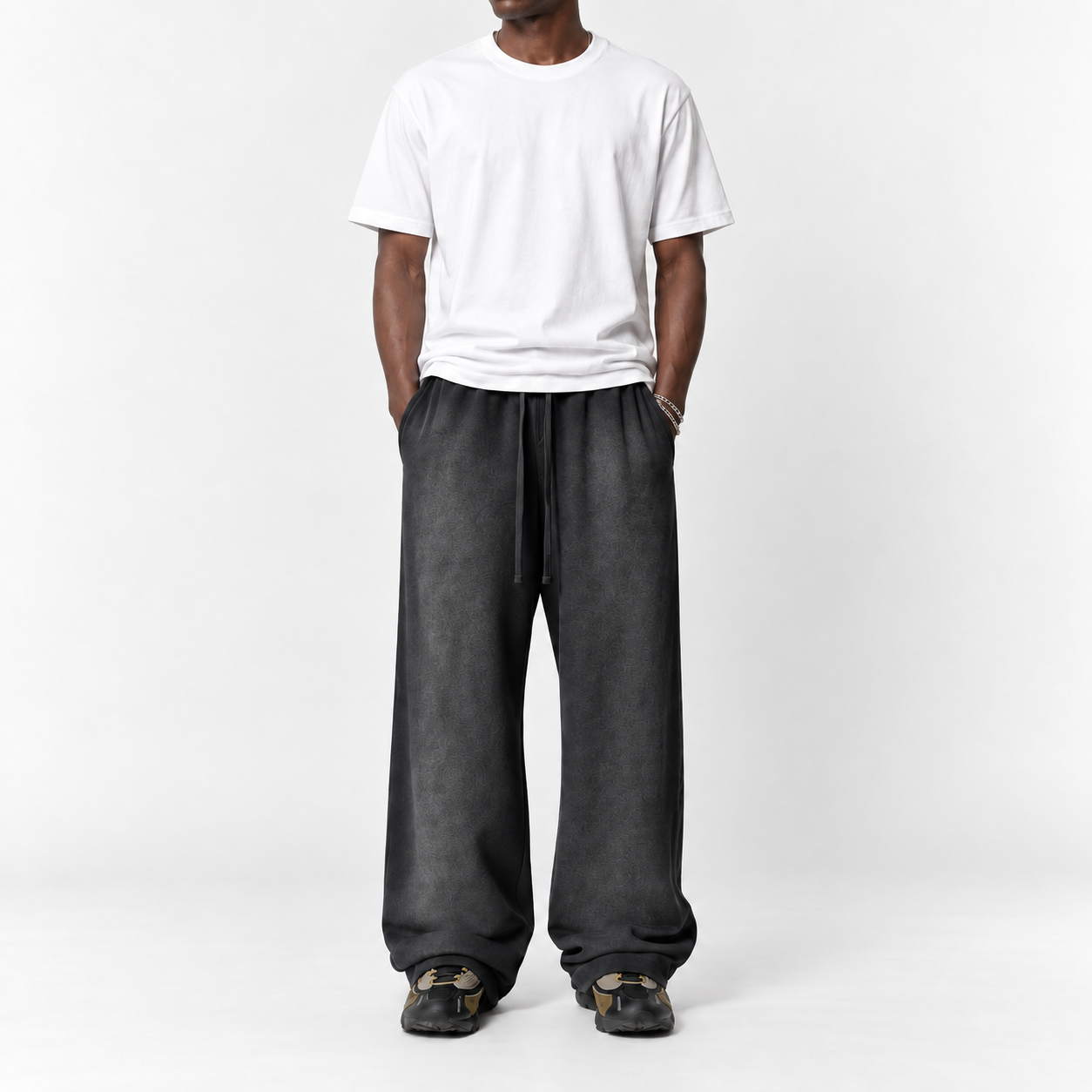 Men's Washed Fleece Oversized Sweatpants