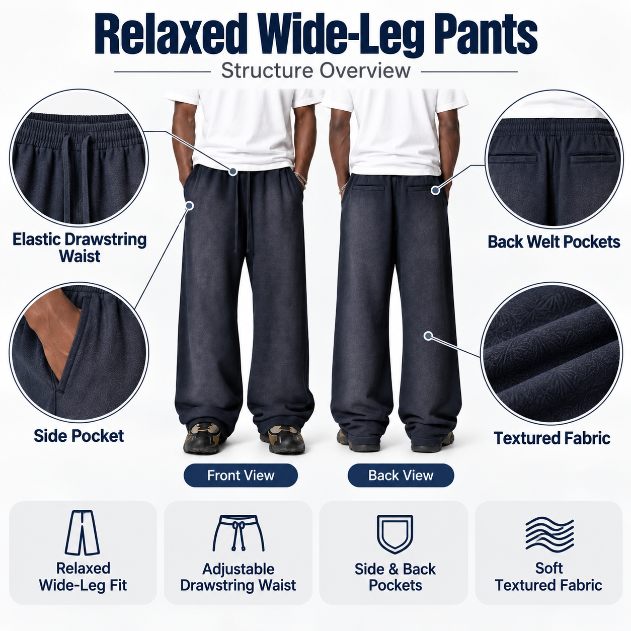 Men's Washed Fleece Oversized Sweatpants