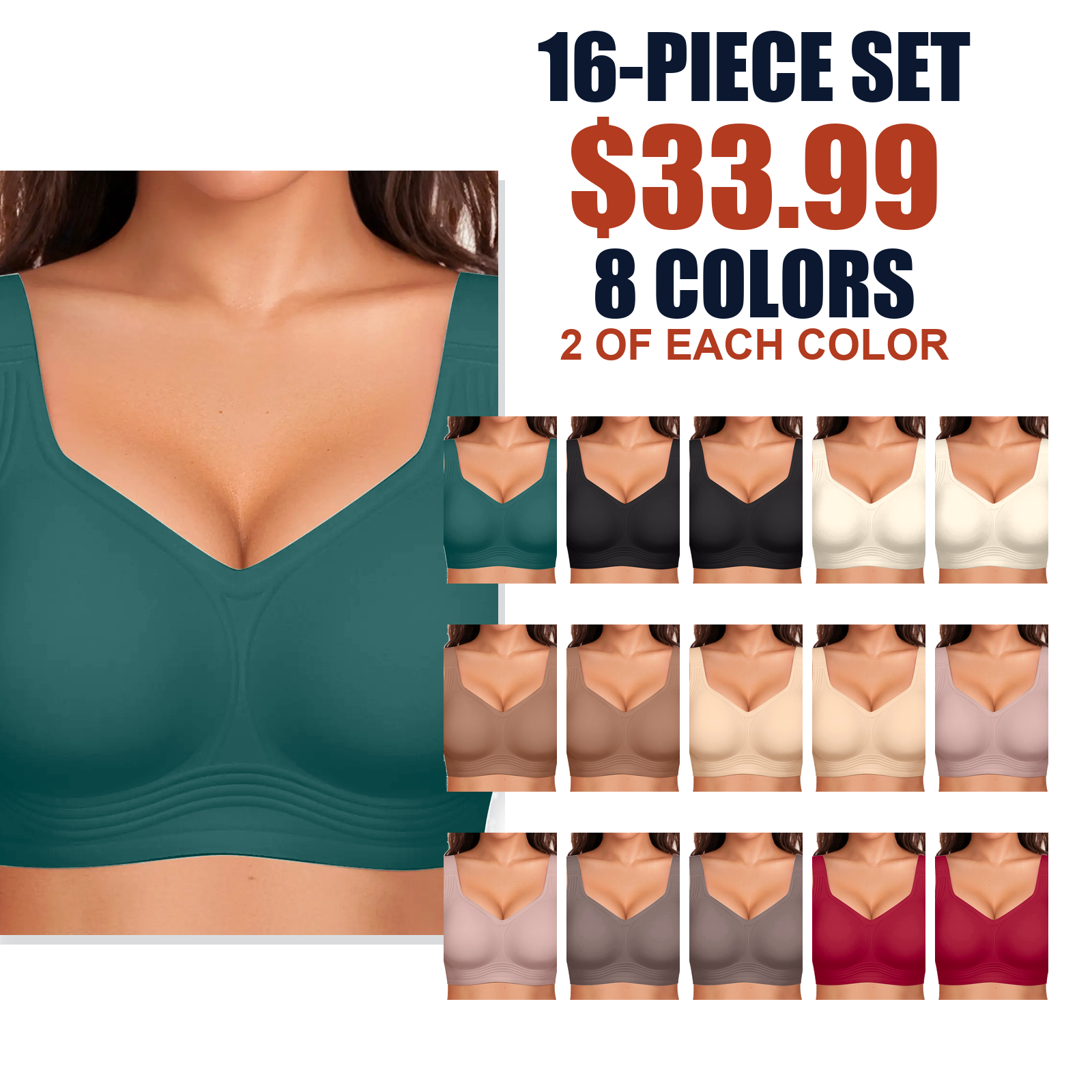 Women's Wireless Seamless Push-Up Longline Bra - Full Coverage