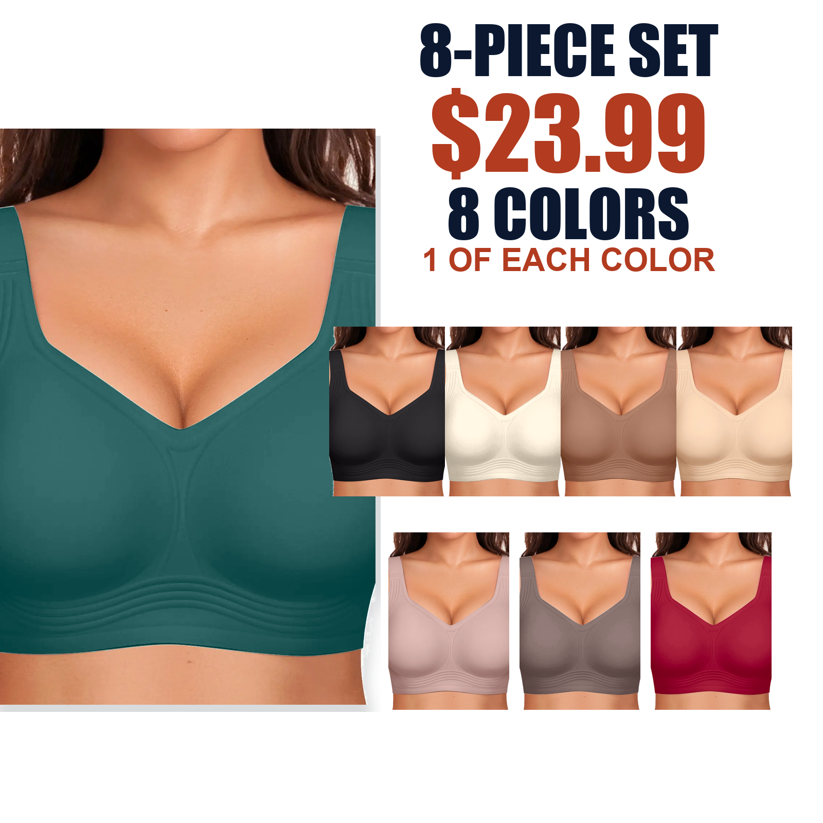 Women's Wireless Seamless Push-Up Longline Bra - Full Coverage