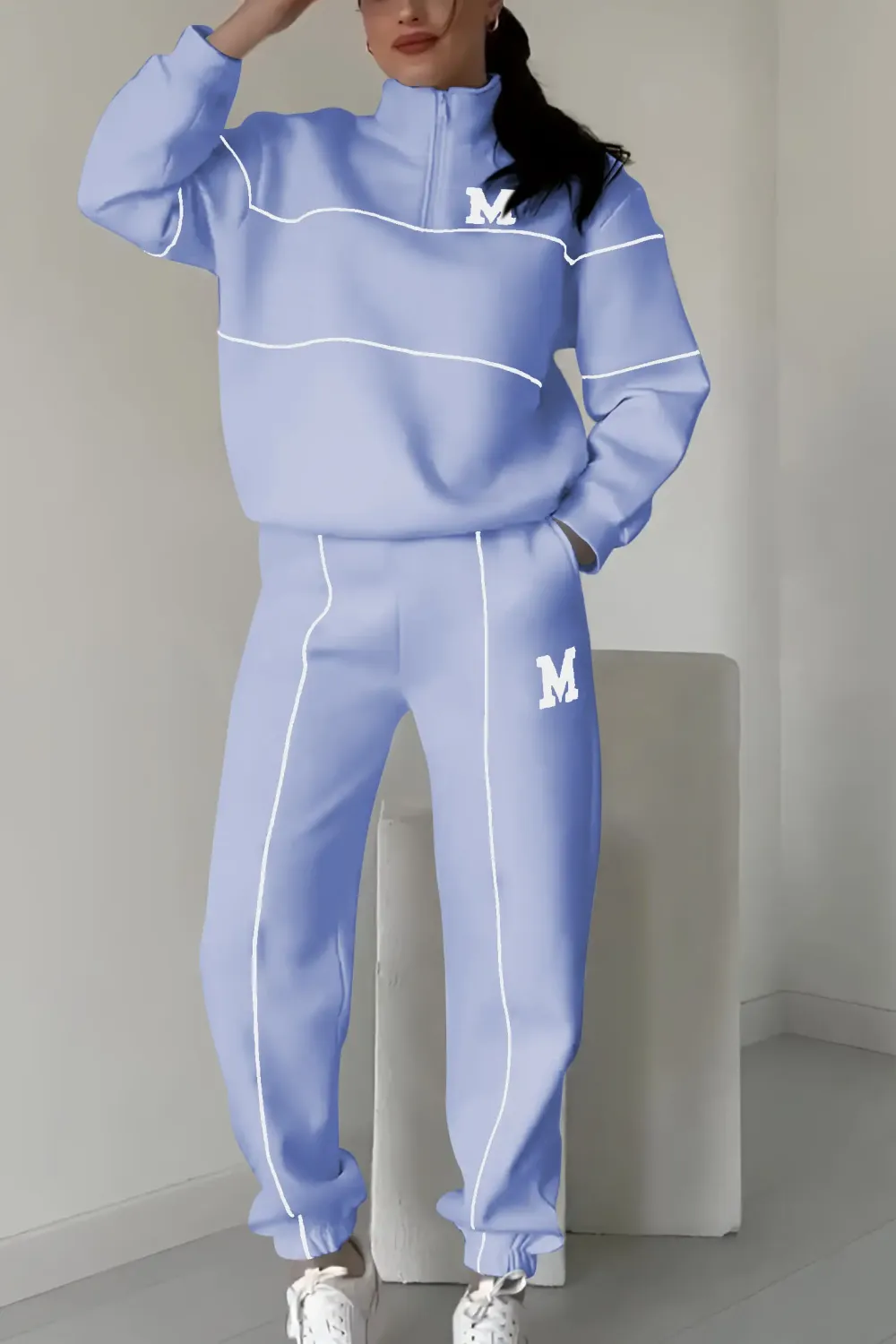 ⏰Winter Clearance Sale - 80% Off 🔥Women's Casual Letter M Long Sleeve Two Piece Set