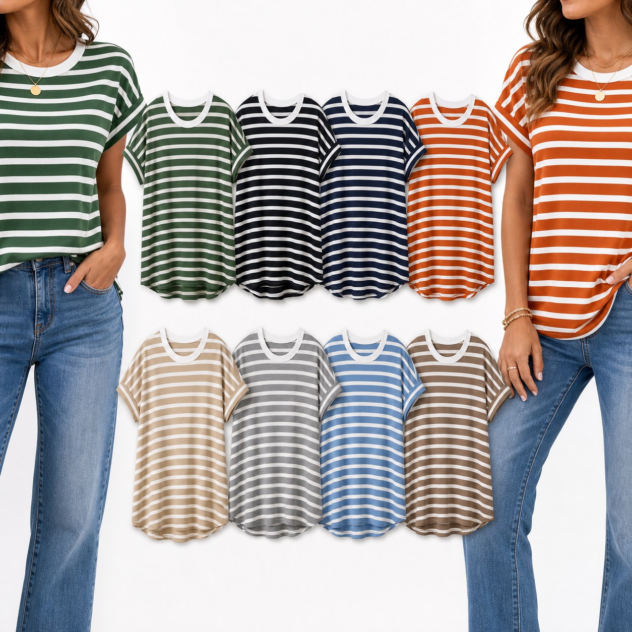 Striped tee color display