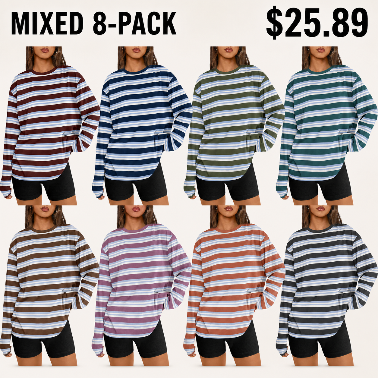 Women's Loose Long-Sleeve T-Shirt (2026) – Basic Crew Neck – Casual Autumn Sports Tee