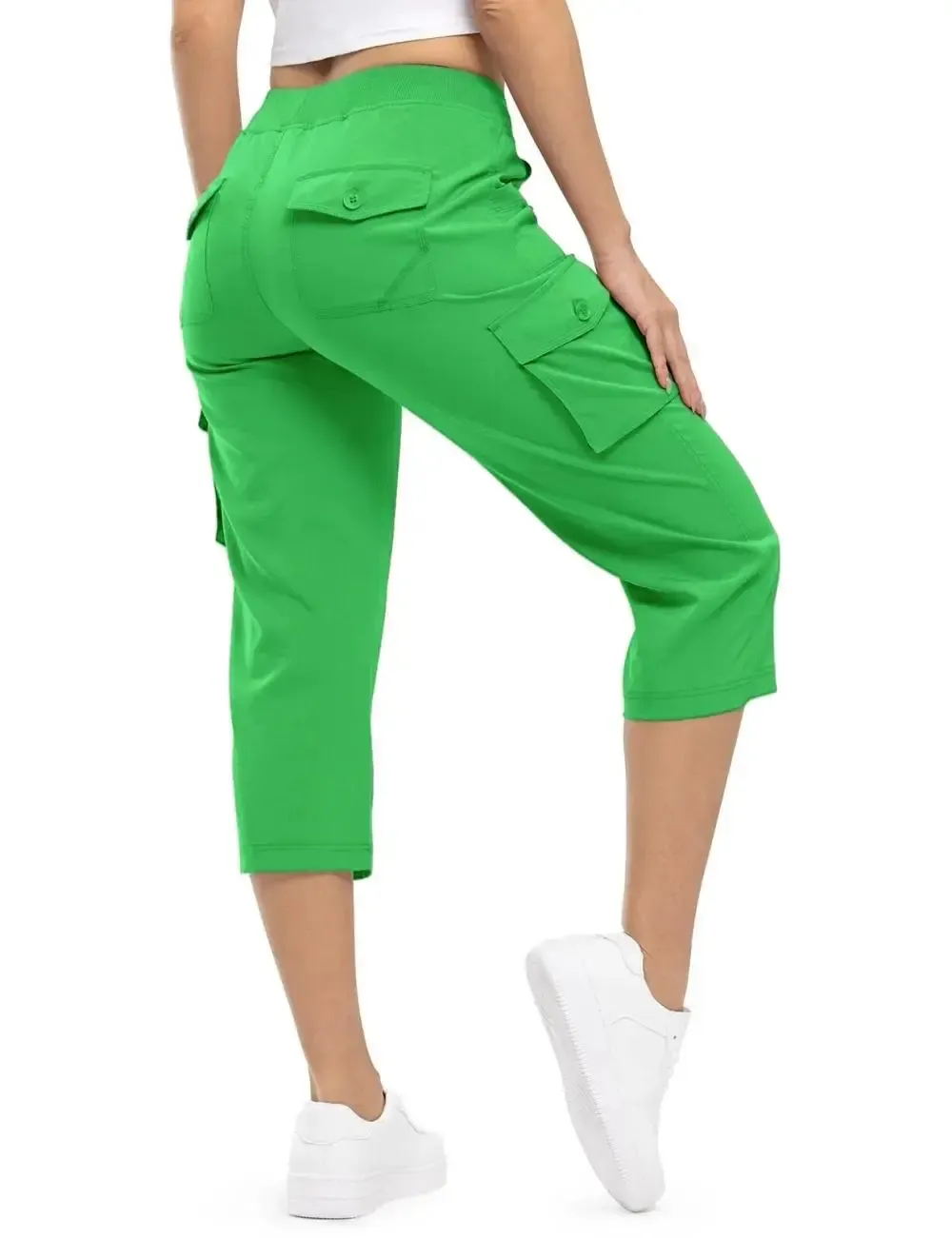🔥Last day promotion🔥Womens Cargo Capris Lightweight Hiking Pants Shorts Cropped Cotton