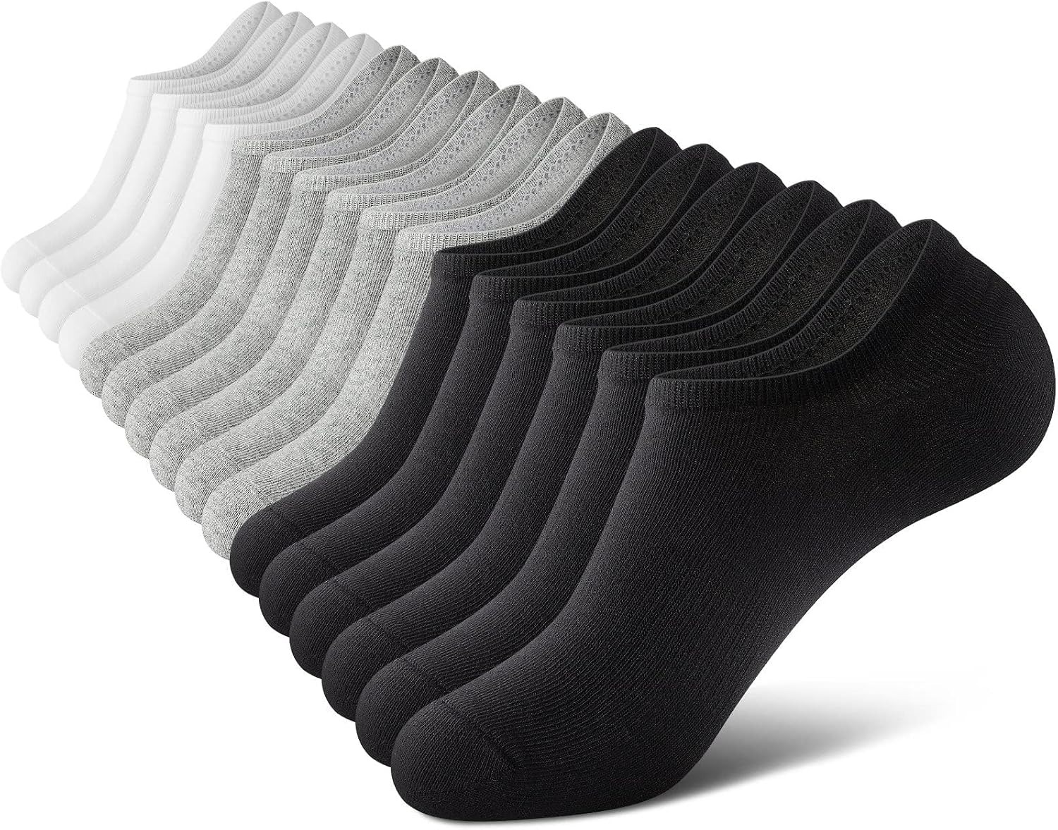 Men's invisible low-cut cotton casual socks, non-slip cuffs, sizes 6-10/11-13