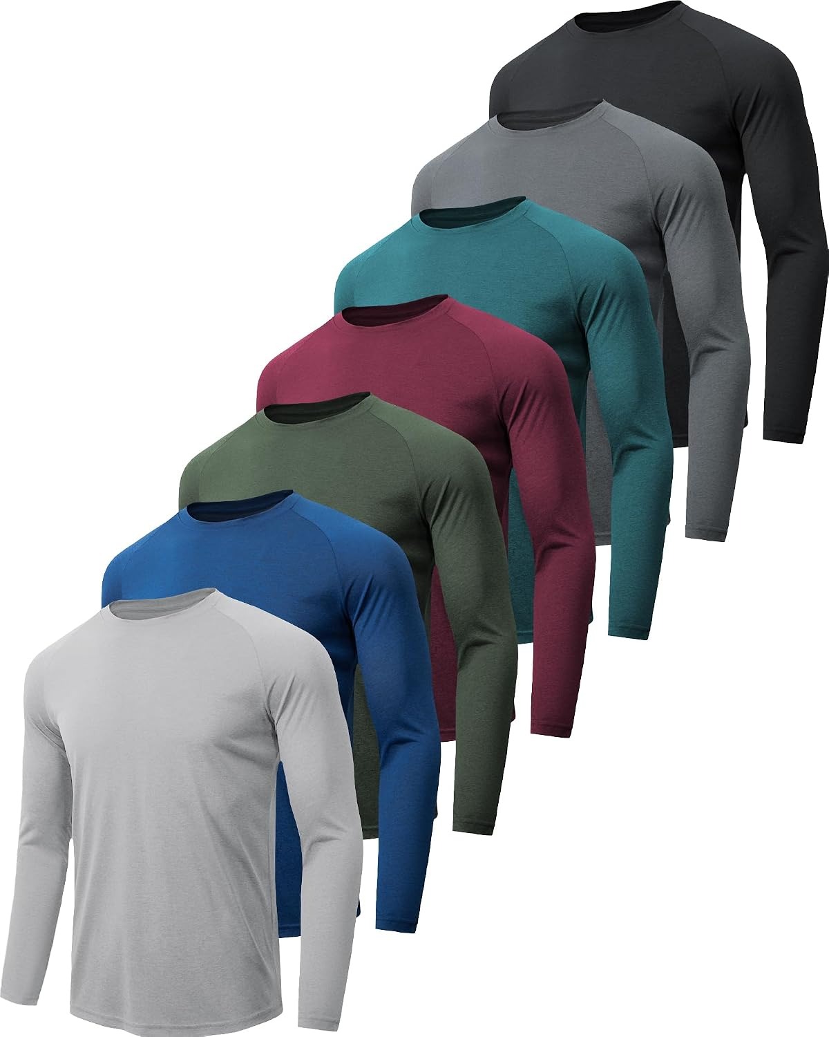 Men's Long-Sleeve T-Shirt – UPF 50+ Sun Protection, Quick-Dry, Moisture-Wicking Athletic Shirt