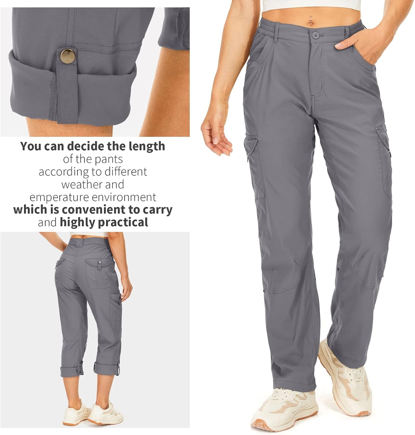 Versatile 2-in-1 Hiking Cargo Pants (Unisex) — Quick-drying and water-repellent; convertible to cropped pants; suitable for fishing, outdoor adventures, and travel.