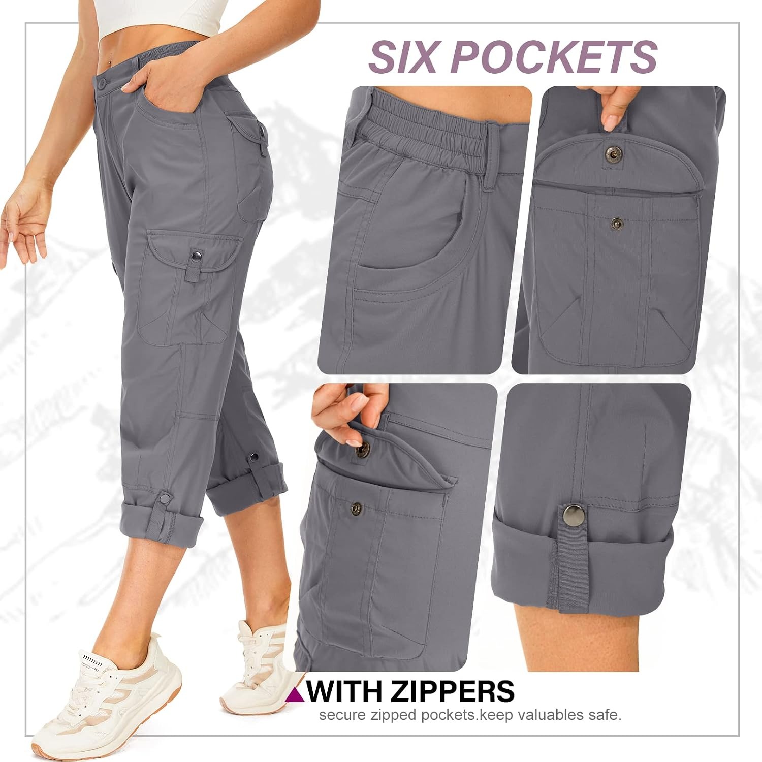 Versatile 2-in-1 Hiking Cargo Pants (Unisex) — Quick-drying and water-repellent; convertible to cropped pants; suitable for fishing, outdoor adventures, and travel.