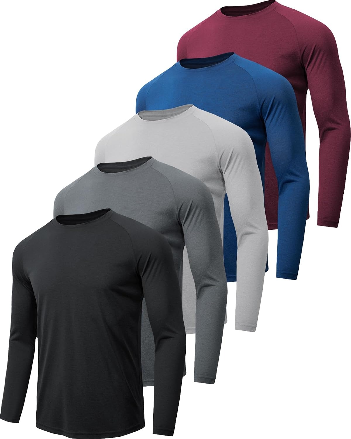 Men's Long-Sleeve T-Shirt – UPF 50+ Sun Protection, Quick-Dry, Moisture-Wicking Athletic Shirt