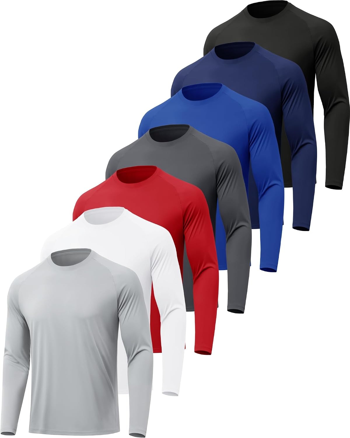 Men's Long-Sleeve T-Shirt – UPF 50+ Sun Protection, Quick-Dry, Moisture-Wicking Athletic Shirt