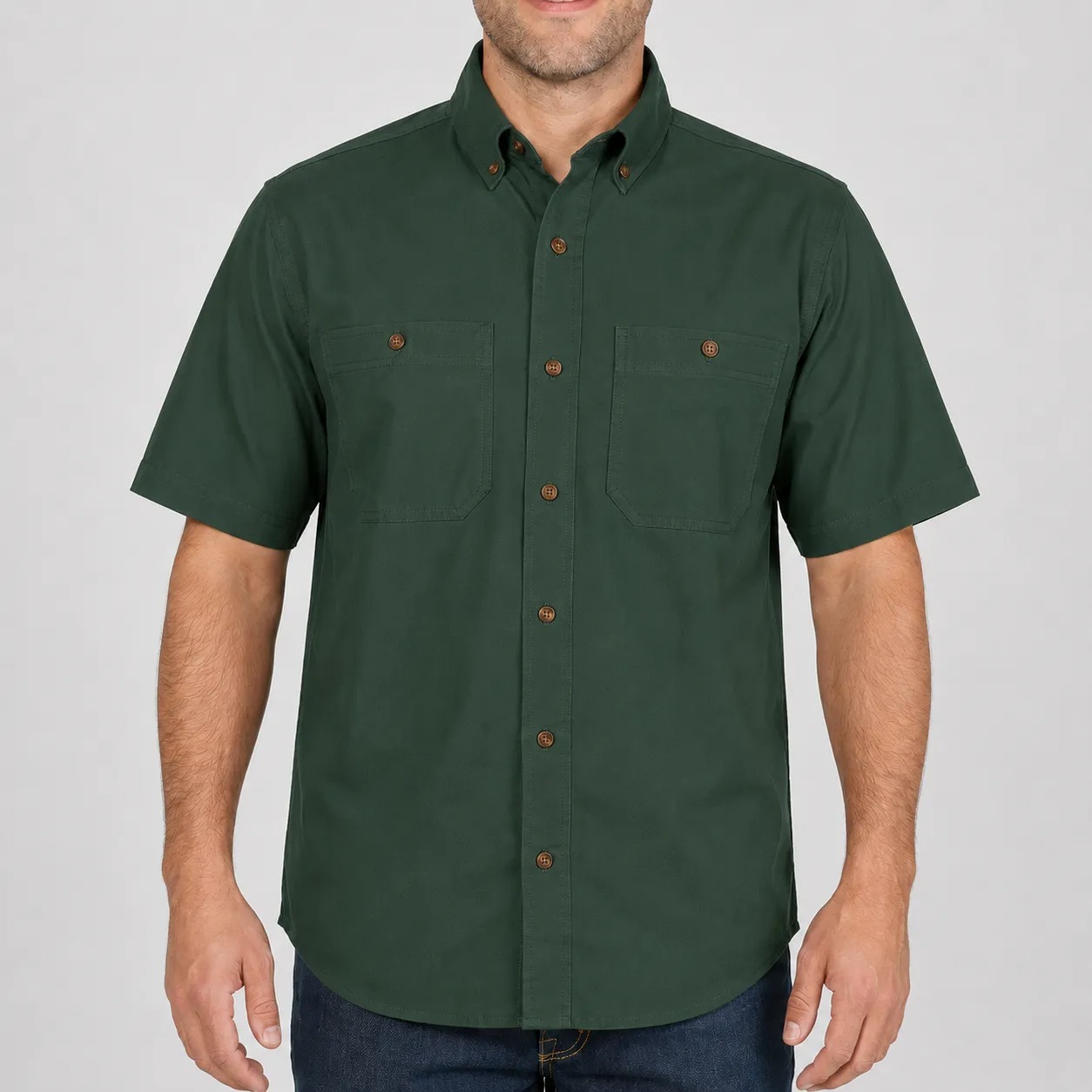 Men's Dual-Pocket Button-Down Work Shirt Multi-Pack