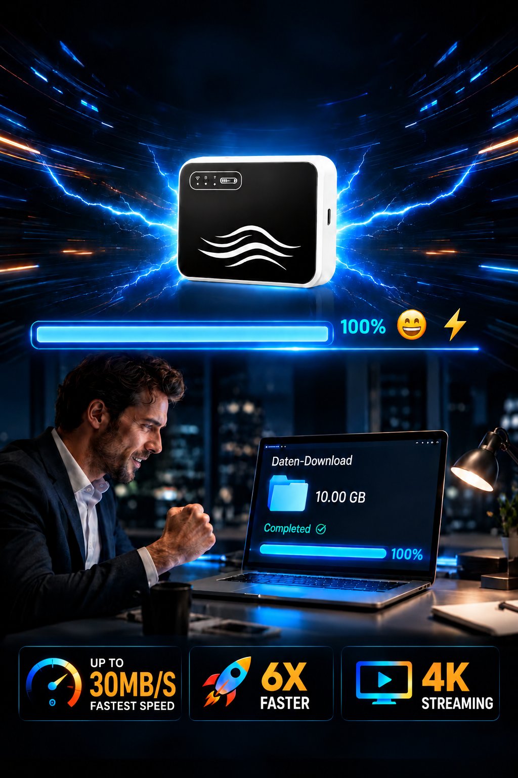 Tragbarer 4G LTE WiFi-6-Router
