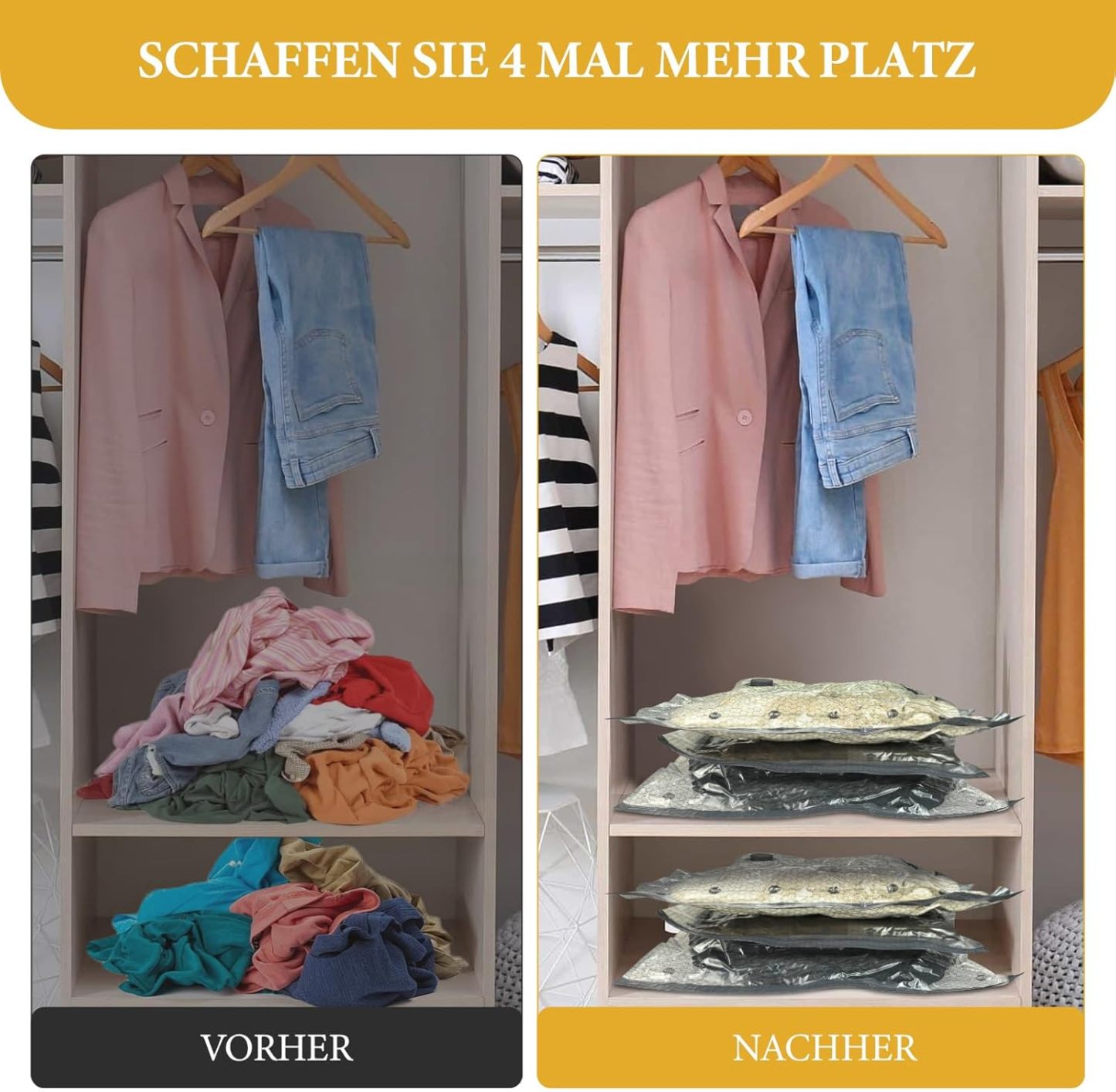 Vakuumbeutel-Set für Kleidung und Reisen