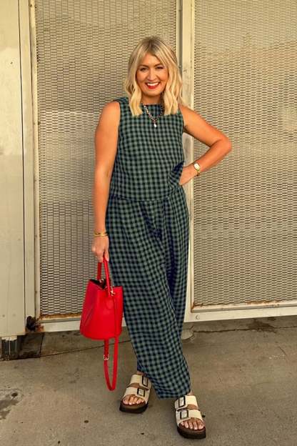 Women’s Plaid Sleeveless Two-Piece Lounge Set(Buy 2 Free Shipping)